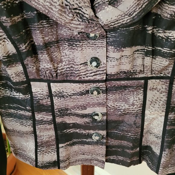 Spanner Black and Marbled Taupe Jacket US 8 - Picture 3 of 8